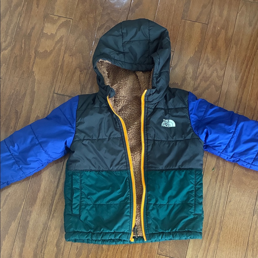 The North Face Kids' Blue and Green Puffer Jacket